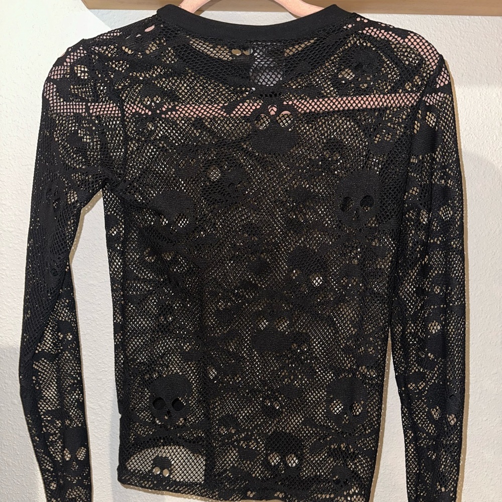 Black skeleton mesh undershirt
